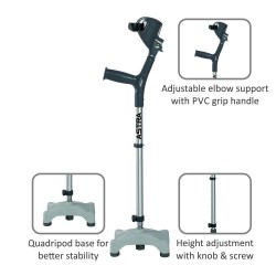 Vissco Astra Max Elbow Crutches Quadripod Base - 0904Q